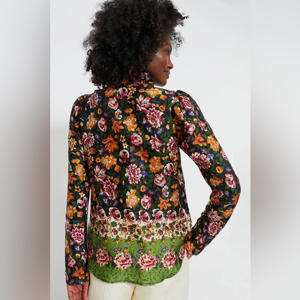MILLIE Jolie Secret Garden Floral Ruffle Blouse M Tuckernuck Poetcore Academia - Picture 8 of 13